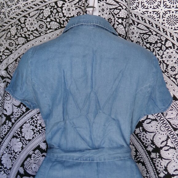 Active USA SS Button Down Denim Dress Sz L - Picture 6 of 8